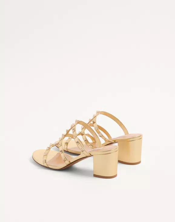 Valentino Rockstud Slide Sandal In Laminated Nappa 60Mm - Image 6